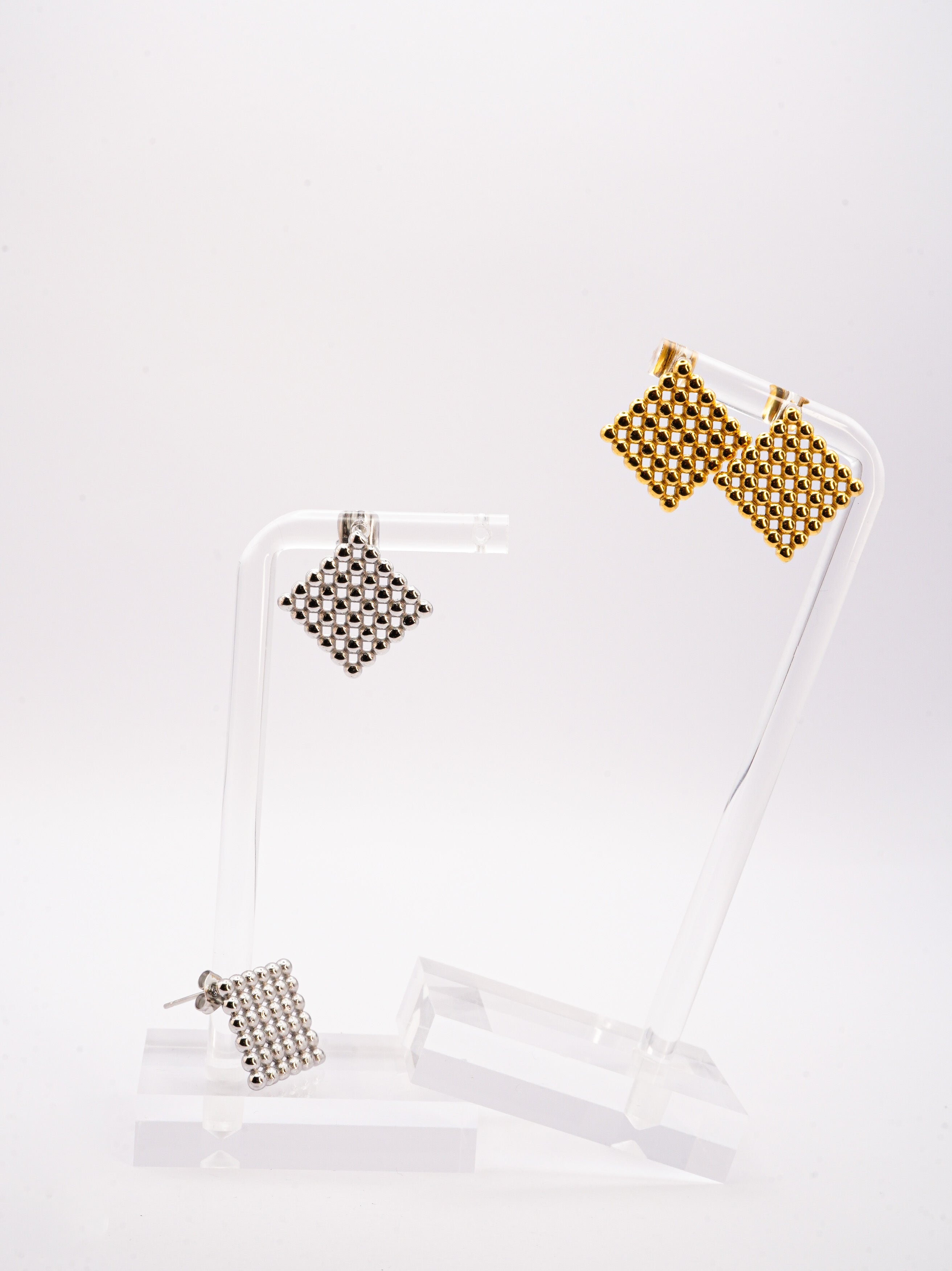 Boucles d'oreilles Grid - Carré