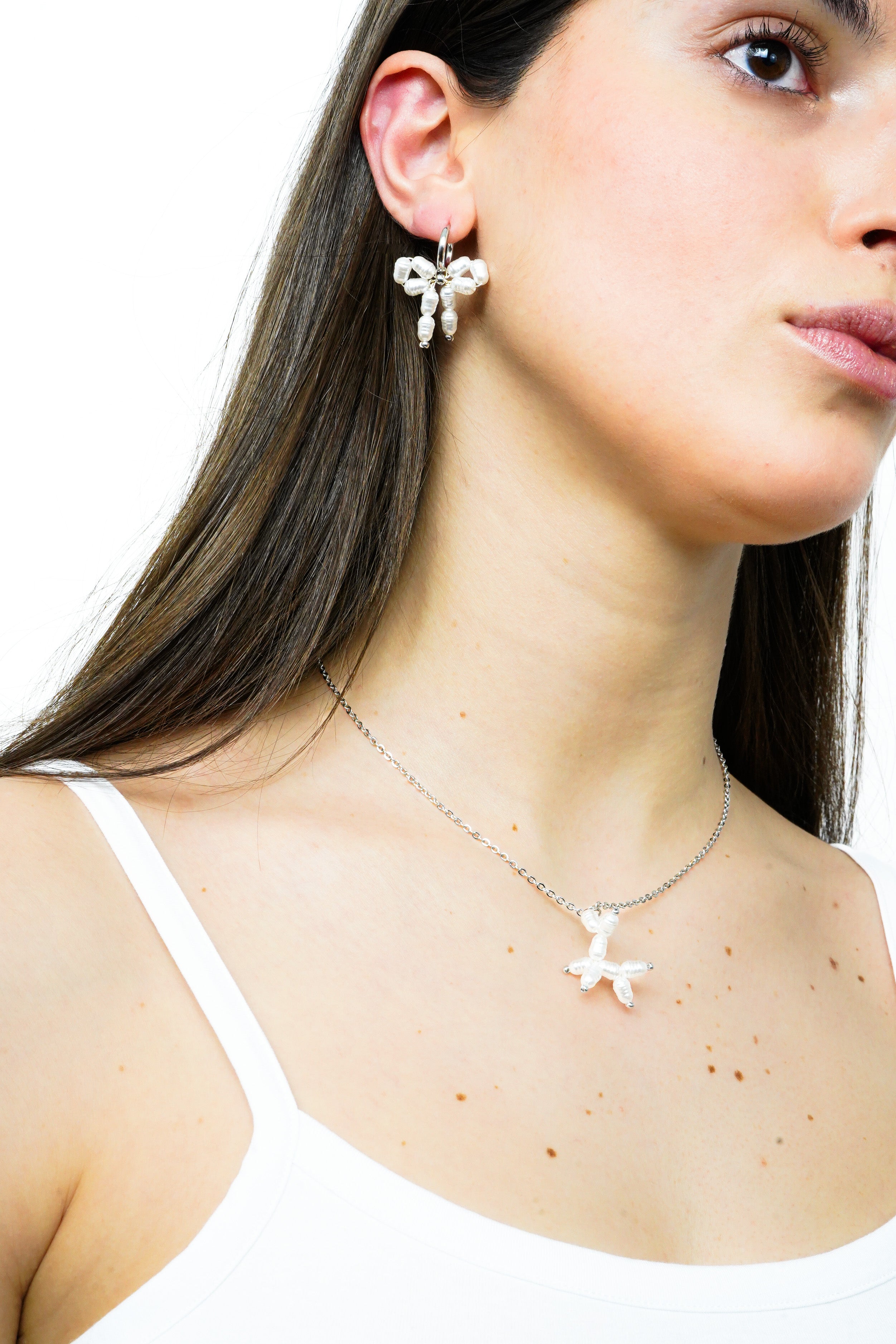 Ribbon Pearl Earrings