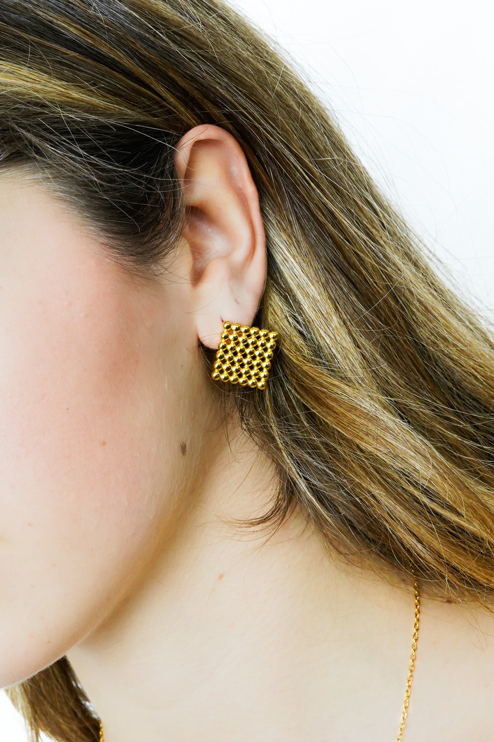 Boucles d'oreilles Grid - Carré