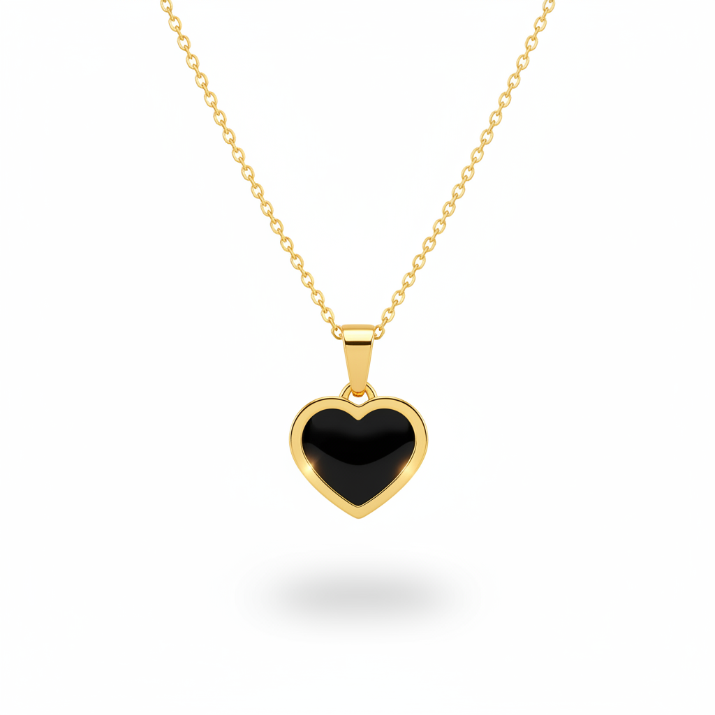 178 cuore nero oro