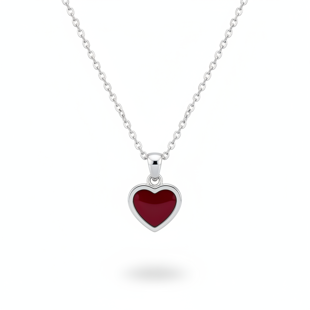 180 cuore rosso argento