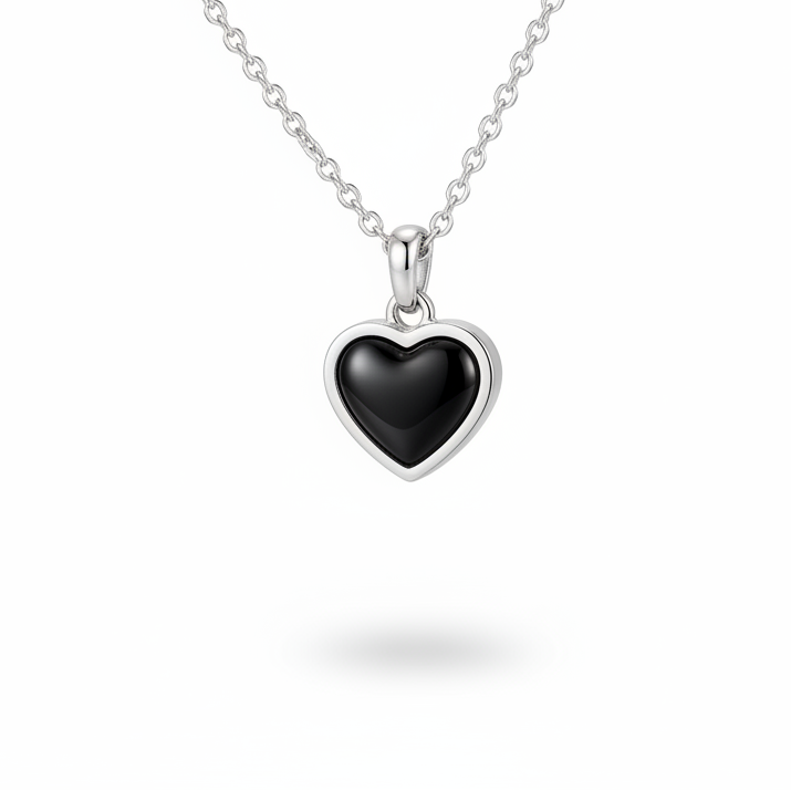 181 cuore nero argento