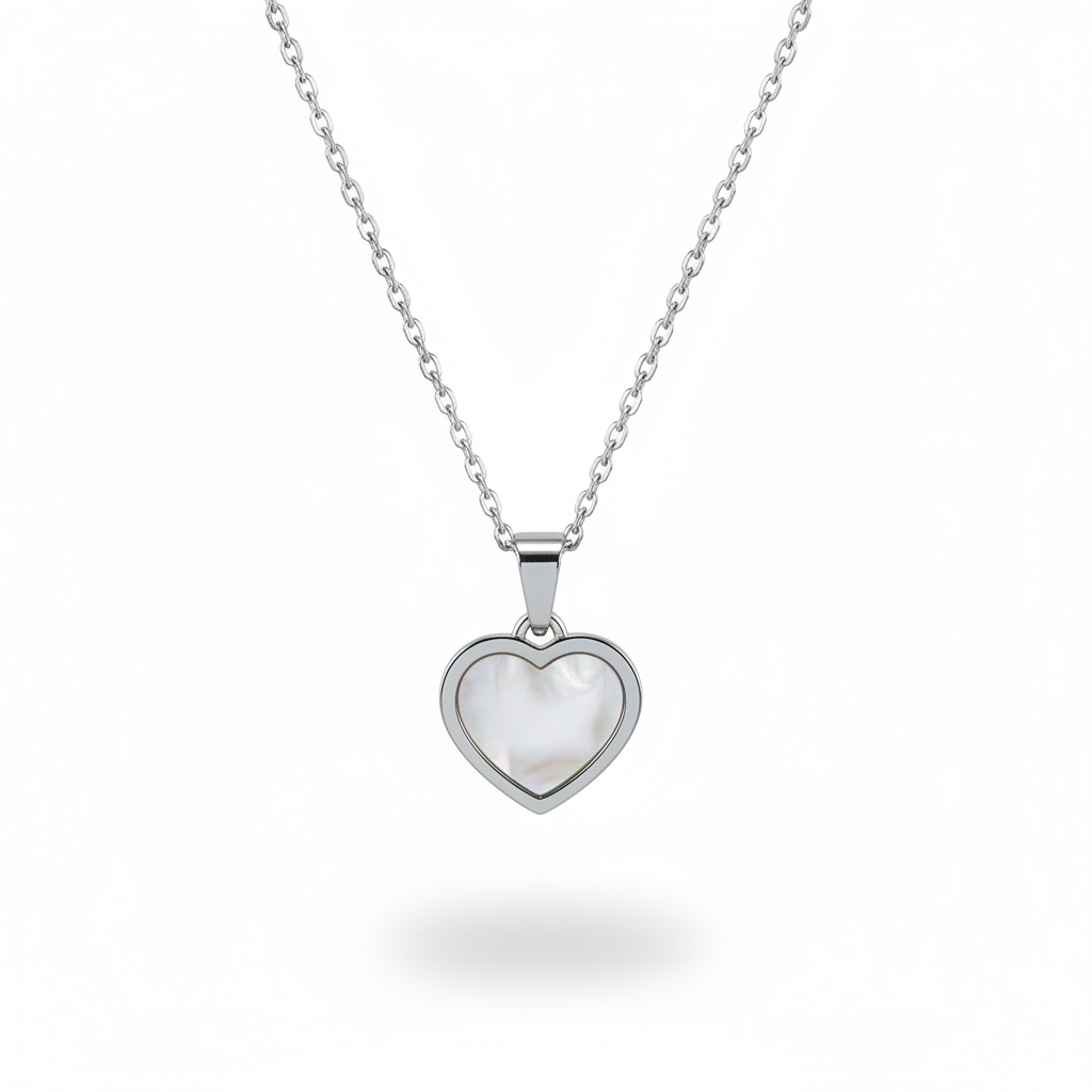 182 cuore madreperla argento