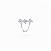 3 fiorellini argento pavé – singolo