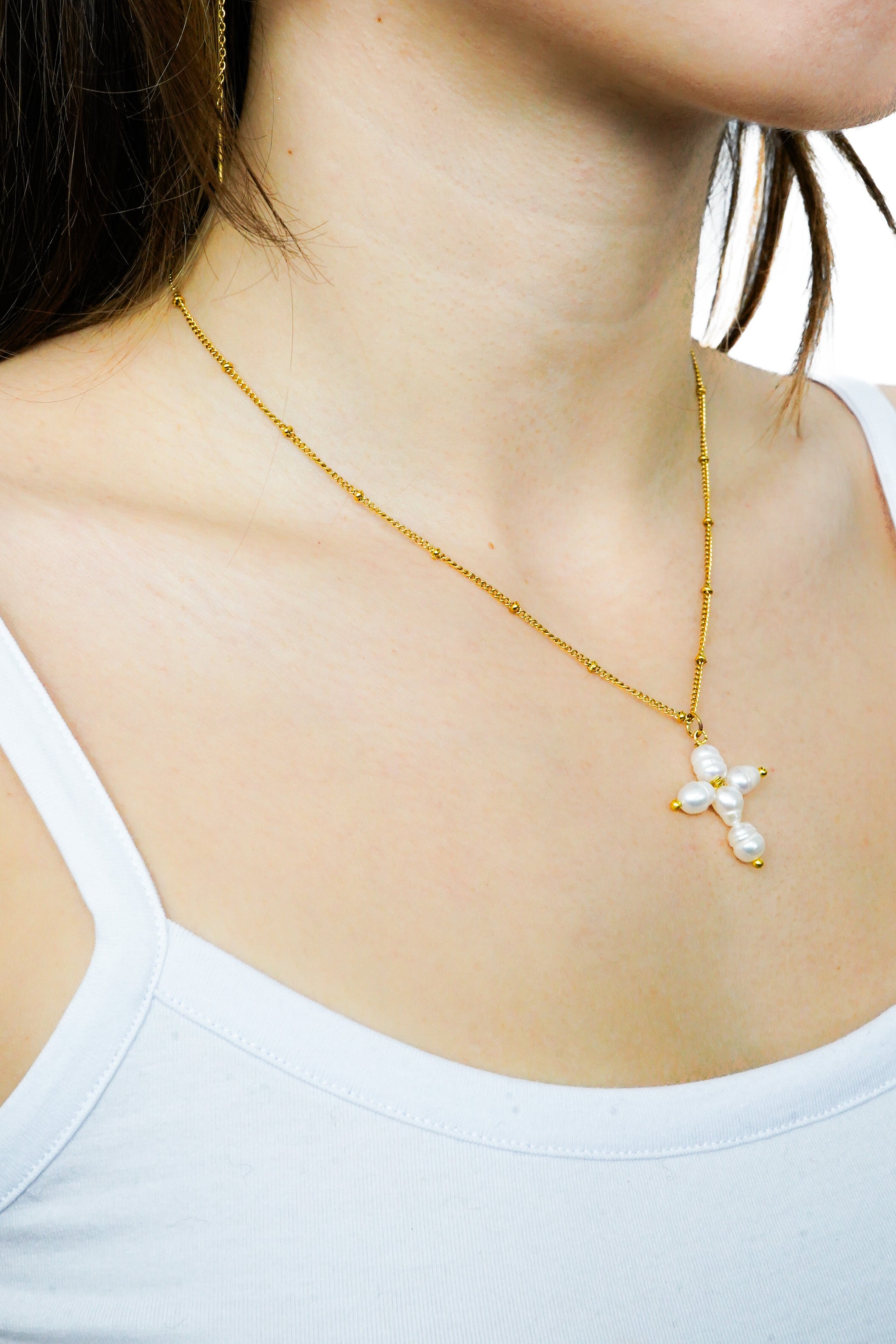 Collier Croix en Perles