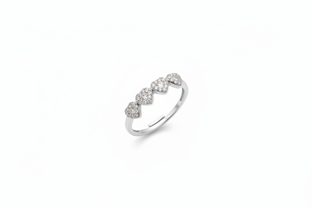 Anello 4 Cuori Argento - Landscape