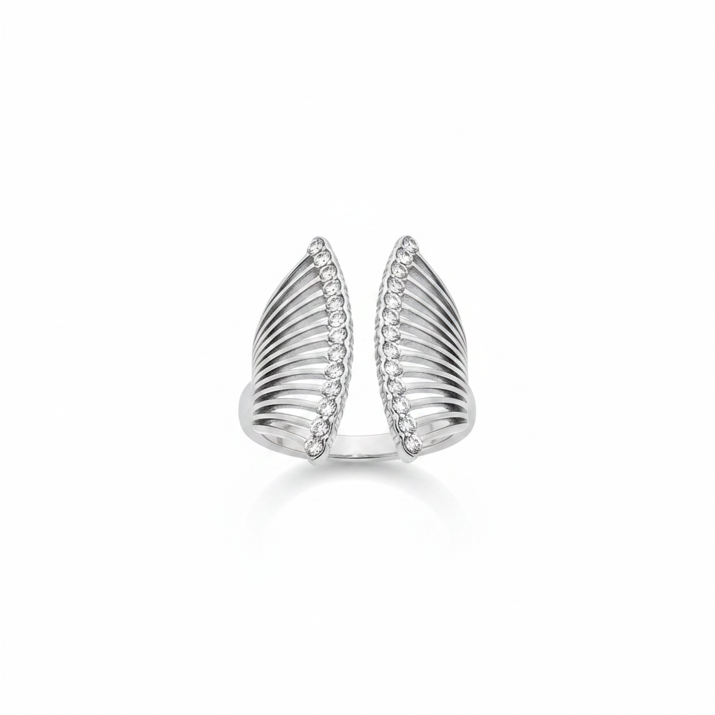 Anello ali farfalla - argento