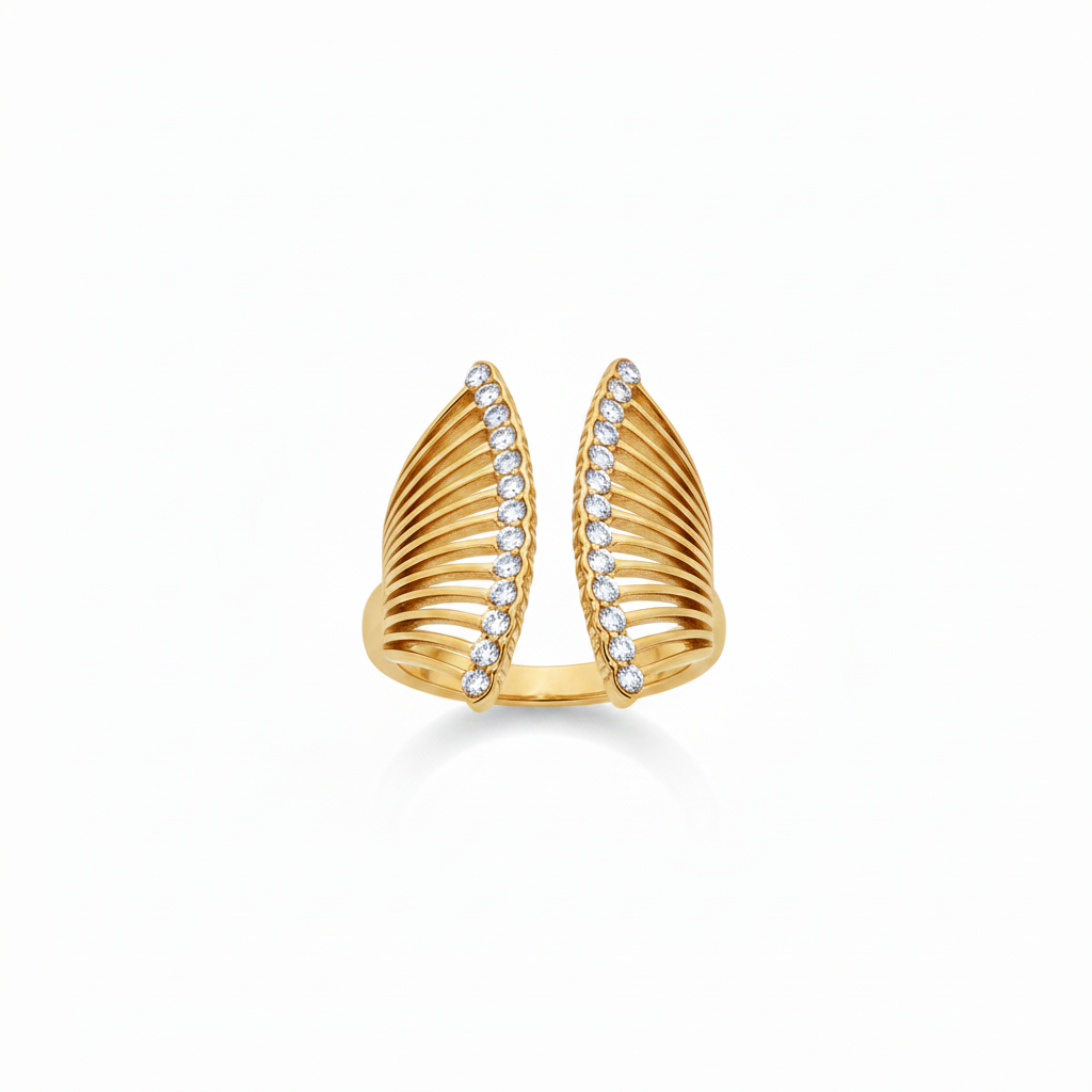 Anello ali farfalla - oro