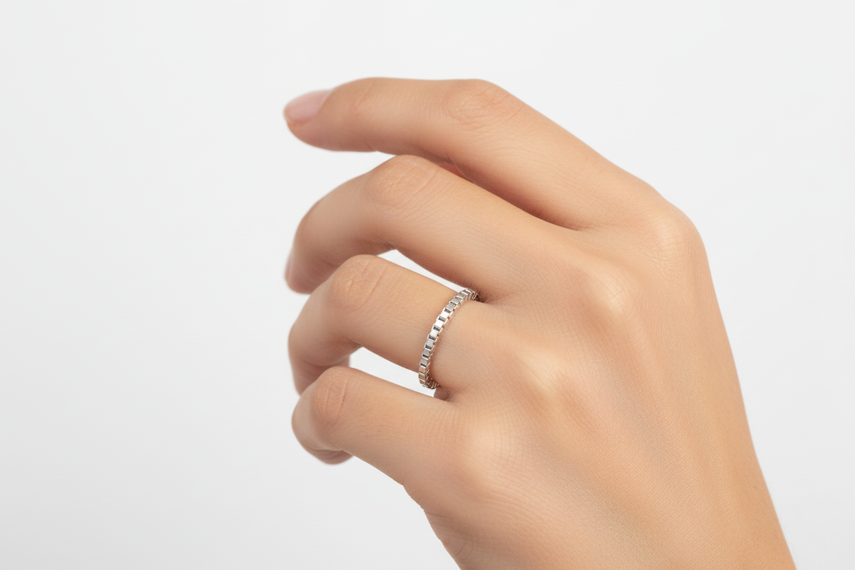 Anello argento box
