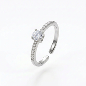 Anello argento con pietra centrale più piccola