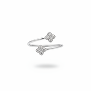 Anello argento croce cristalli bianchi