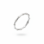 Anello bambù argento - vista frontale