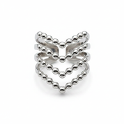Anello chevron argento