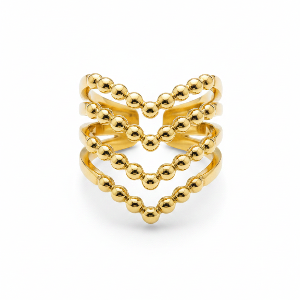 Anello chevron oro
