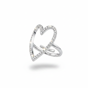 Anello cuore pavé - vista 45°
