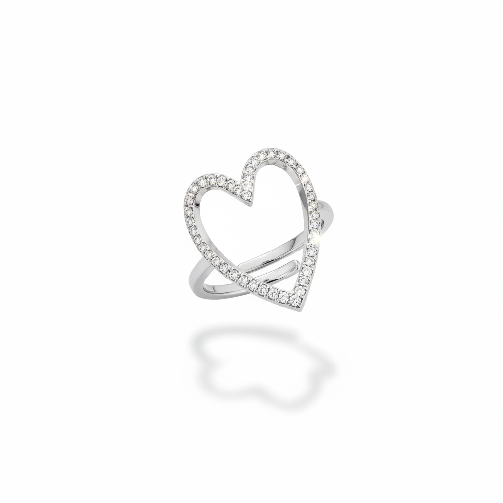 Anello cuore pavé - vista dall'alto