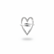 Anello cuore pavé - vista frontale