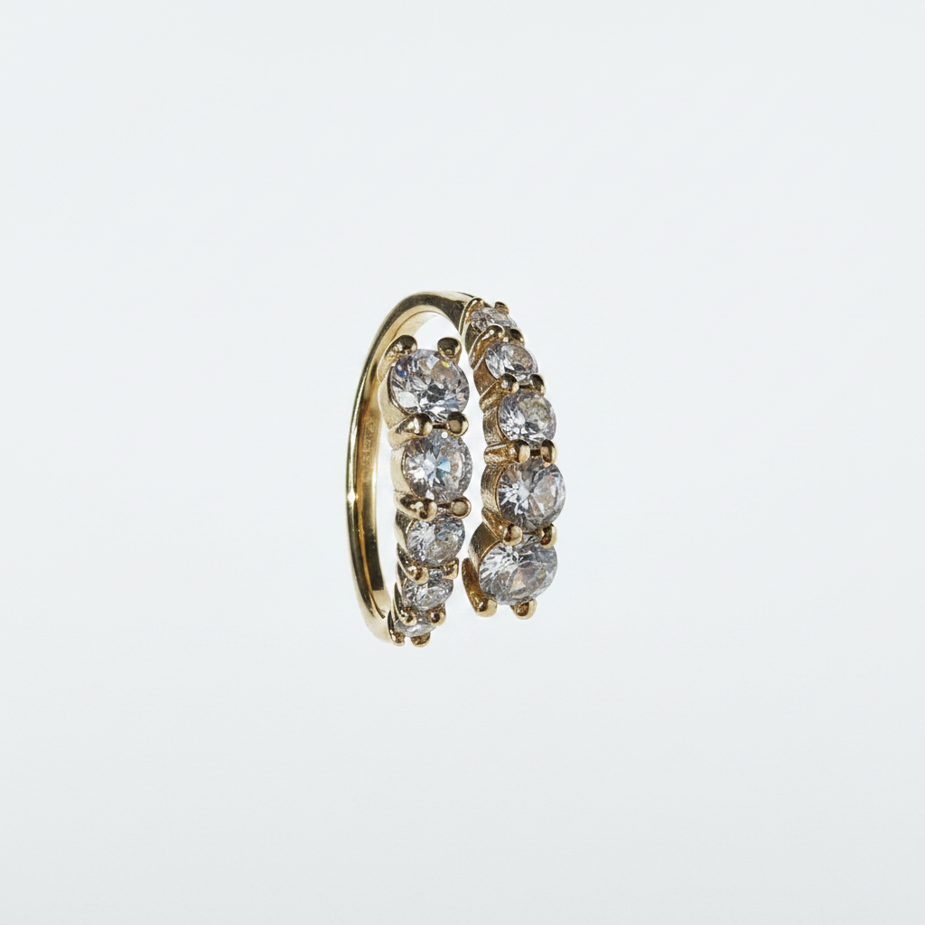 Anello doppia fascia oro - vista frontale