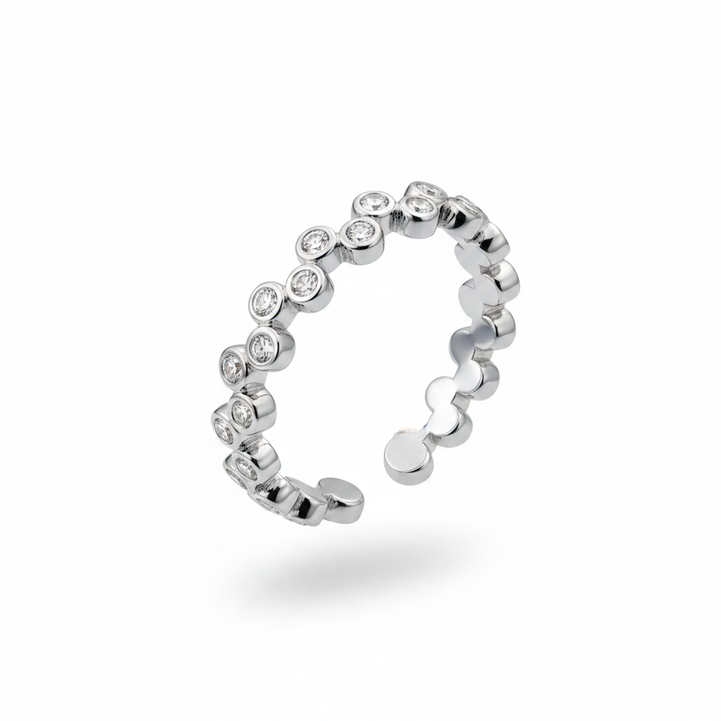 Anello eternity argento - angolazione 45°
