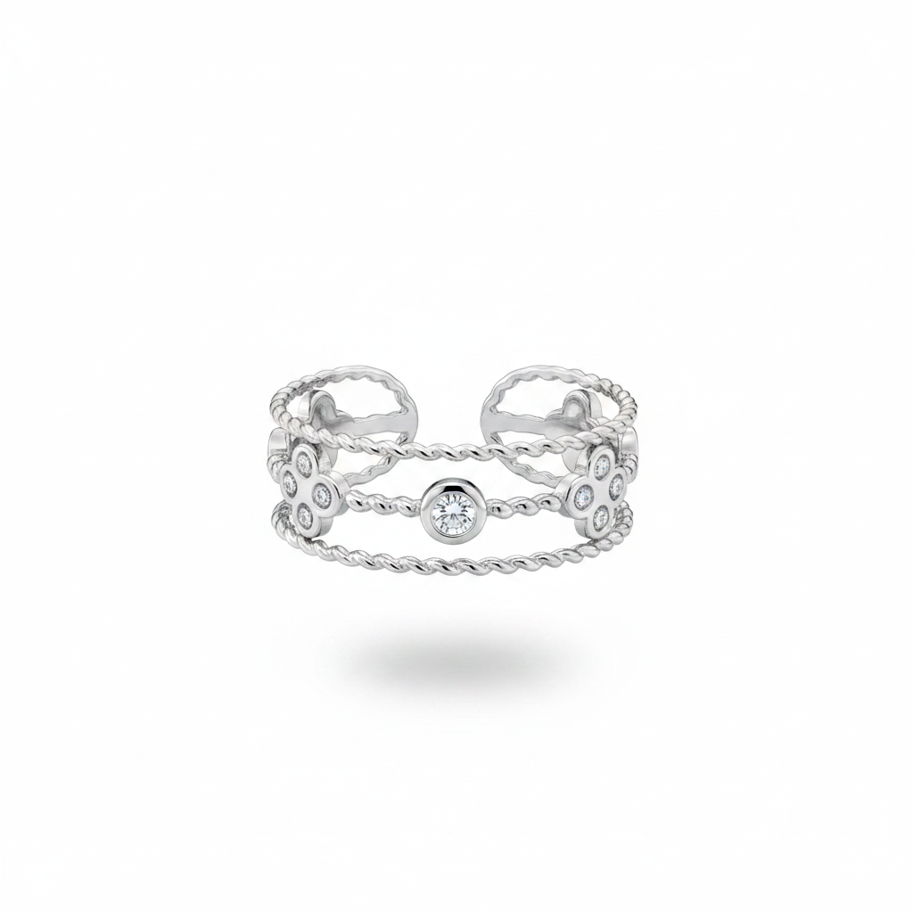 Anello farfalla argento - vista frontale