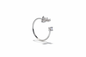 Anello farfalla argento - vista laterale
