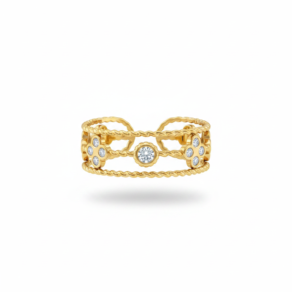 Anello farfalla oro - vista frontale