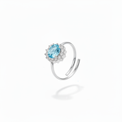 Anello fascia aperta pietra azzurra