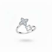 Anello fiore argento