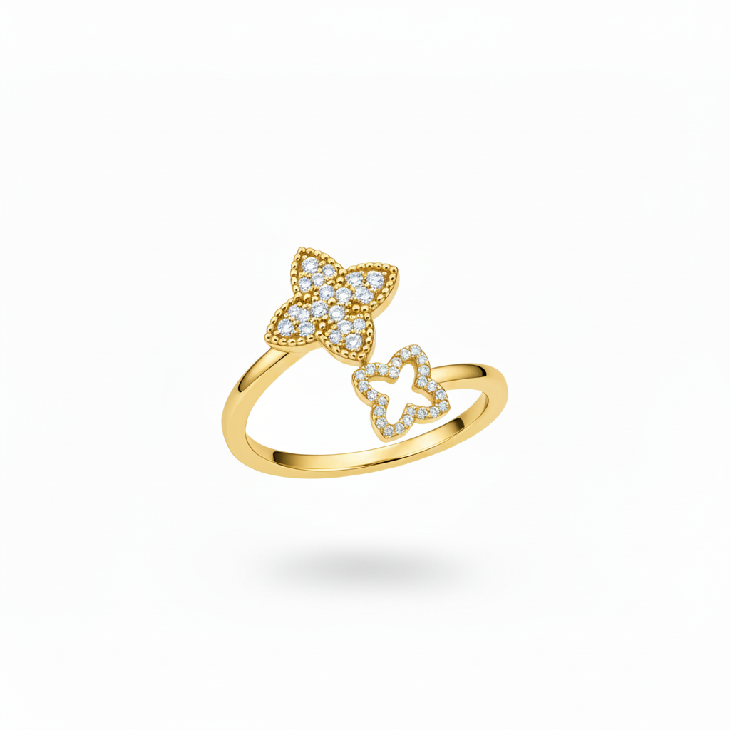 Anello fiore oro