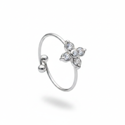 Anello fiore spinner - argento