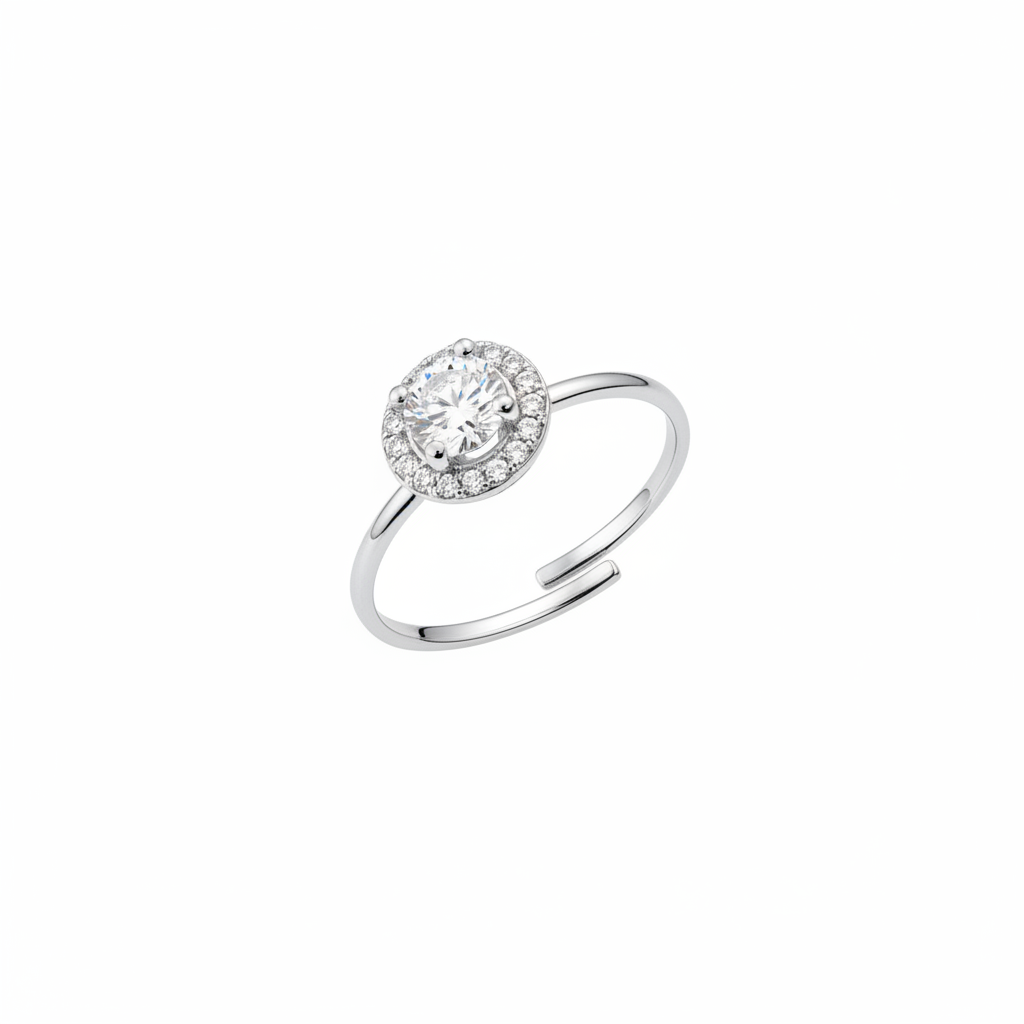 Anello halo argento