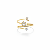 Anello oro stella sole luna