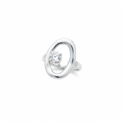 Anello ovale con diamante flottante - argento