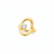 Anello ovale con diamante flottante - oro
