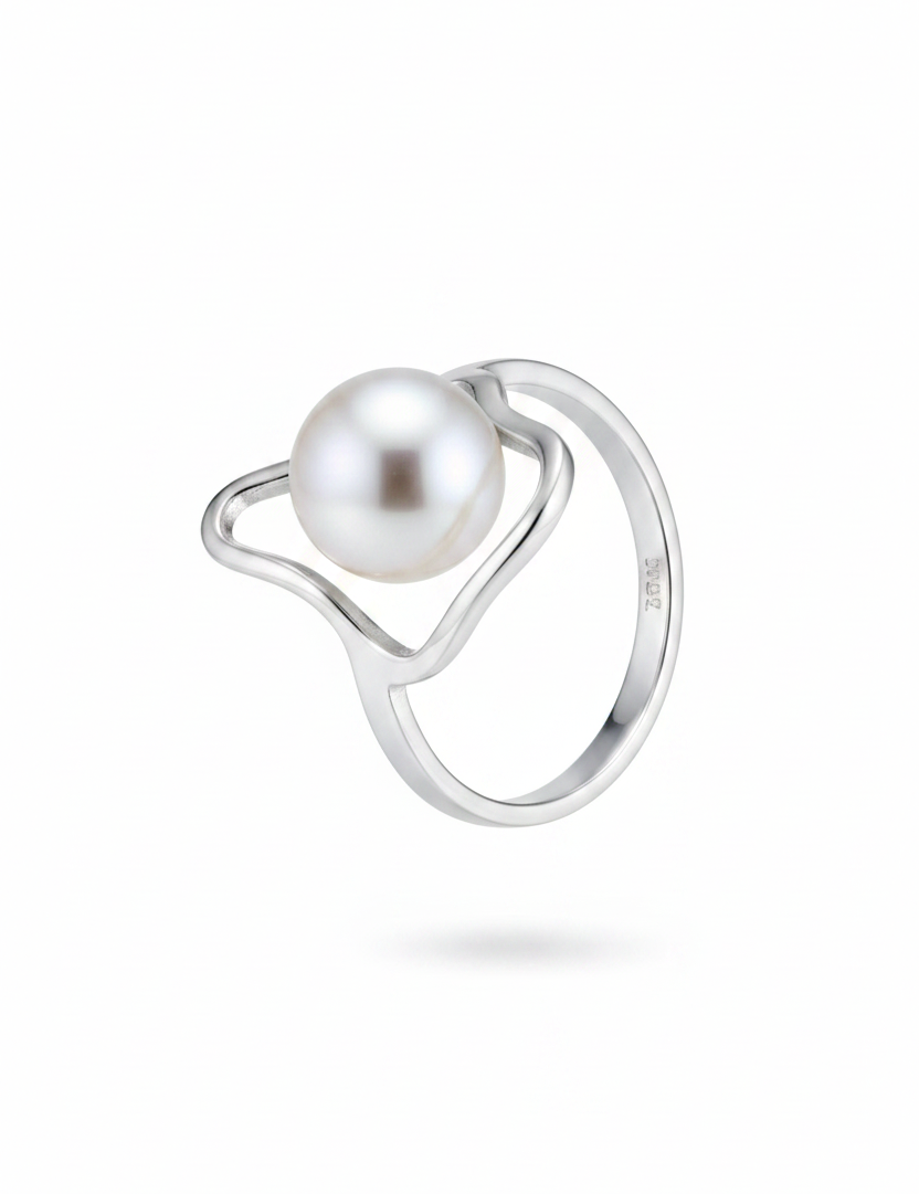 Anello perla argento