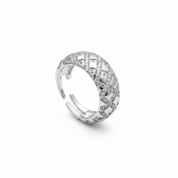 Anello Quilted Argento - Quadrato