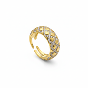 Anello Quilted Oro - Quadrato