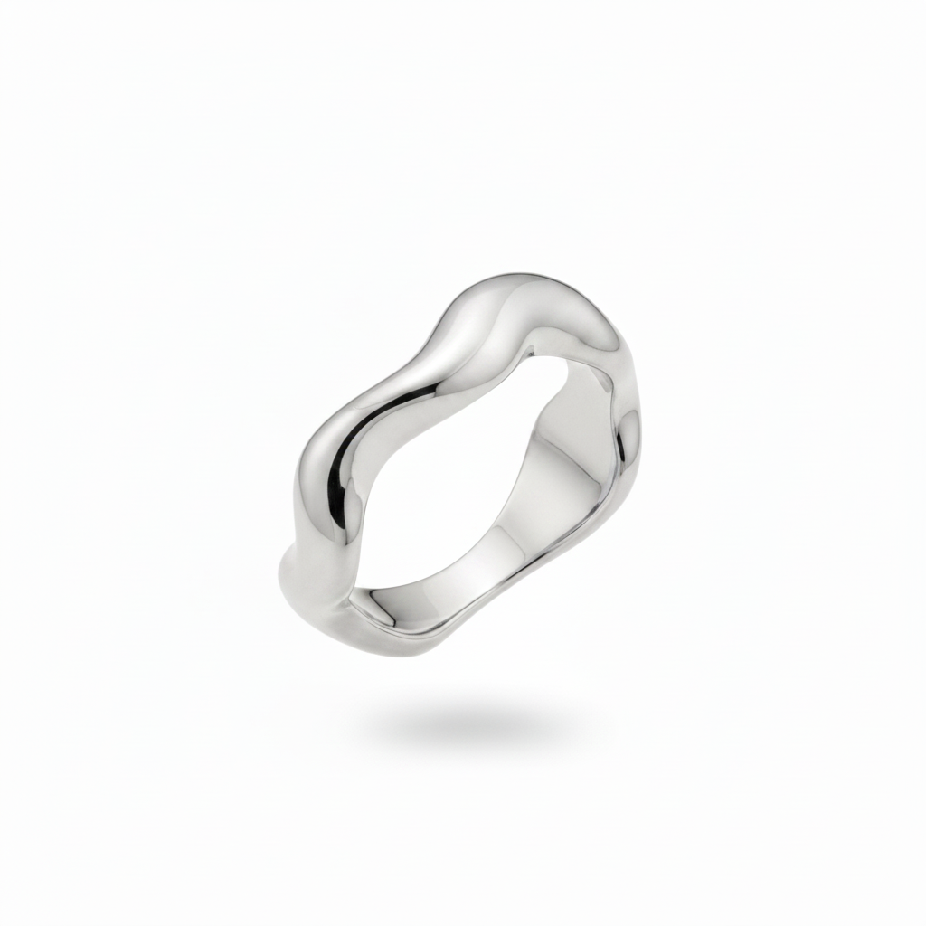 Anello scultura argento - vista frontale