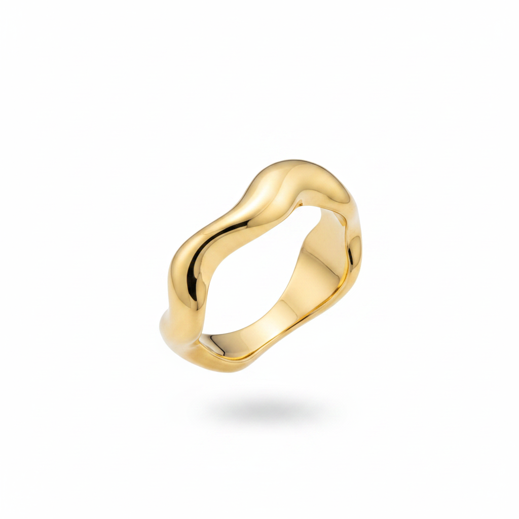 Anello scultura oro - vista frontale