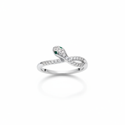 Anello serpente argento - vista frontale