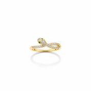 Anello serpente oro - vista frontale