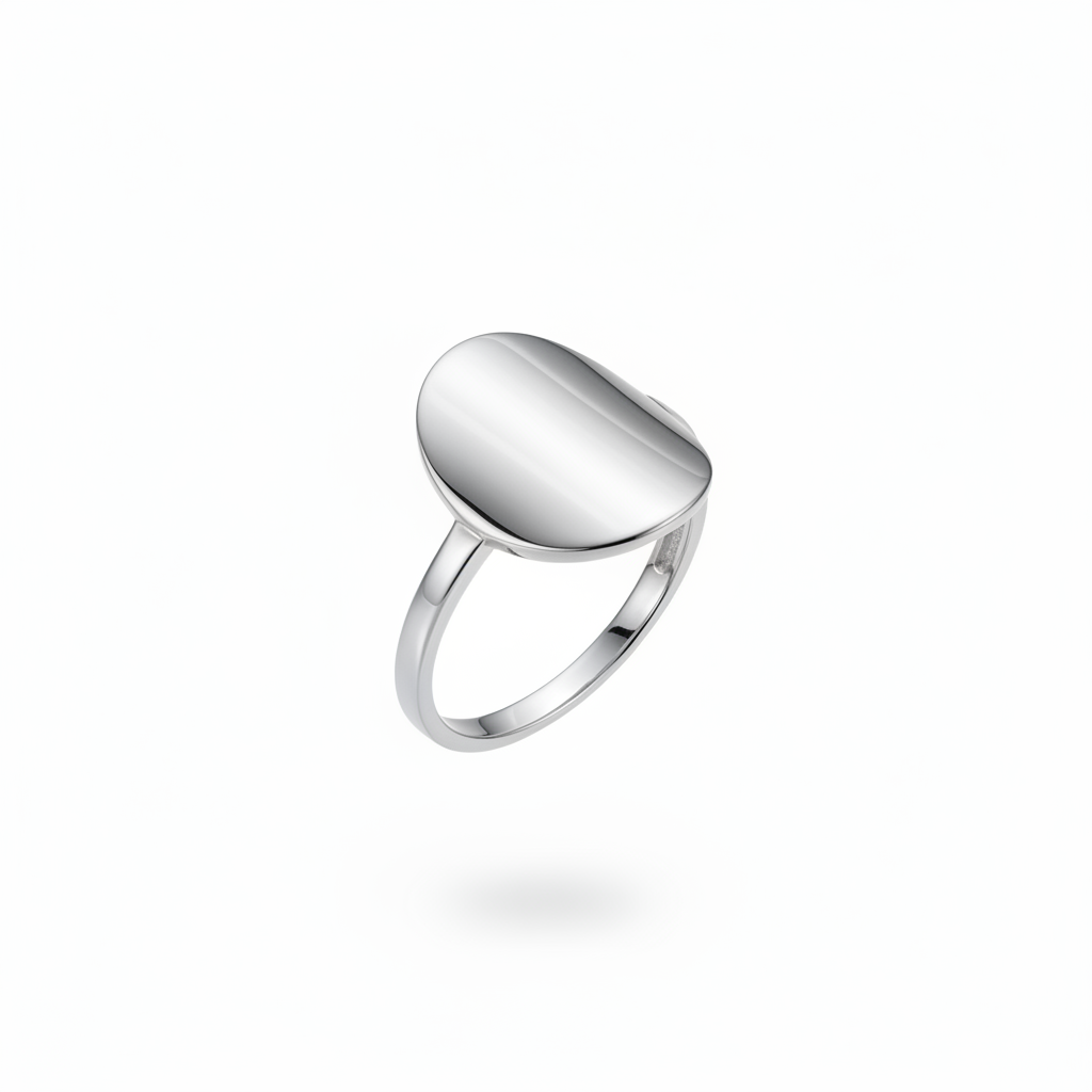 Anello signet argento - vista angolata