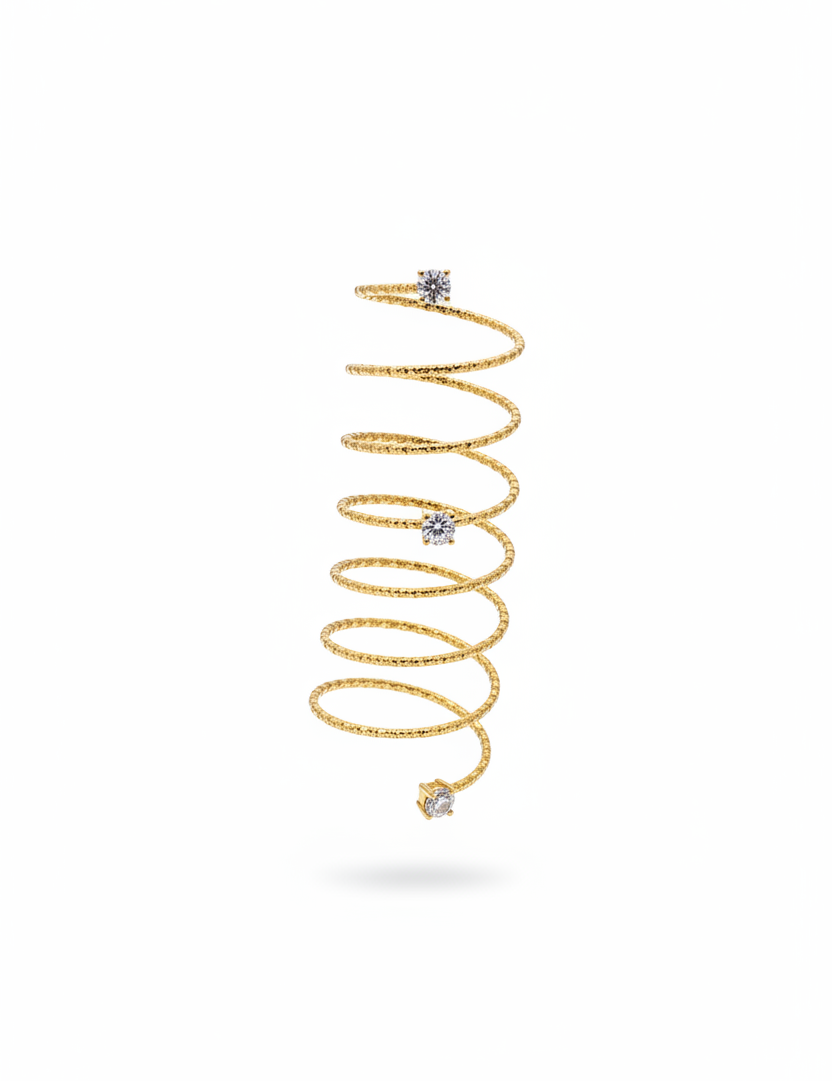 Anello spirale multi-giro con diamanti - oro