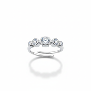 Anello trio bezel argento - vista frontale