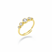 Anello trio bezel oro - angolazione 45°