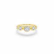 Anello trio bezel oro - vista frontale
