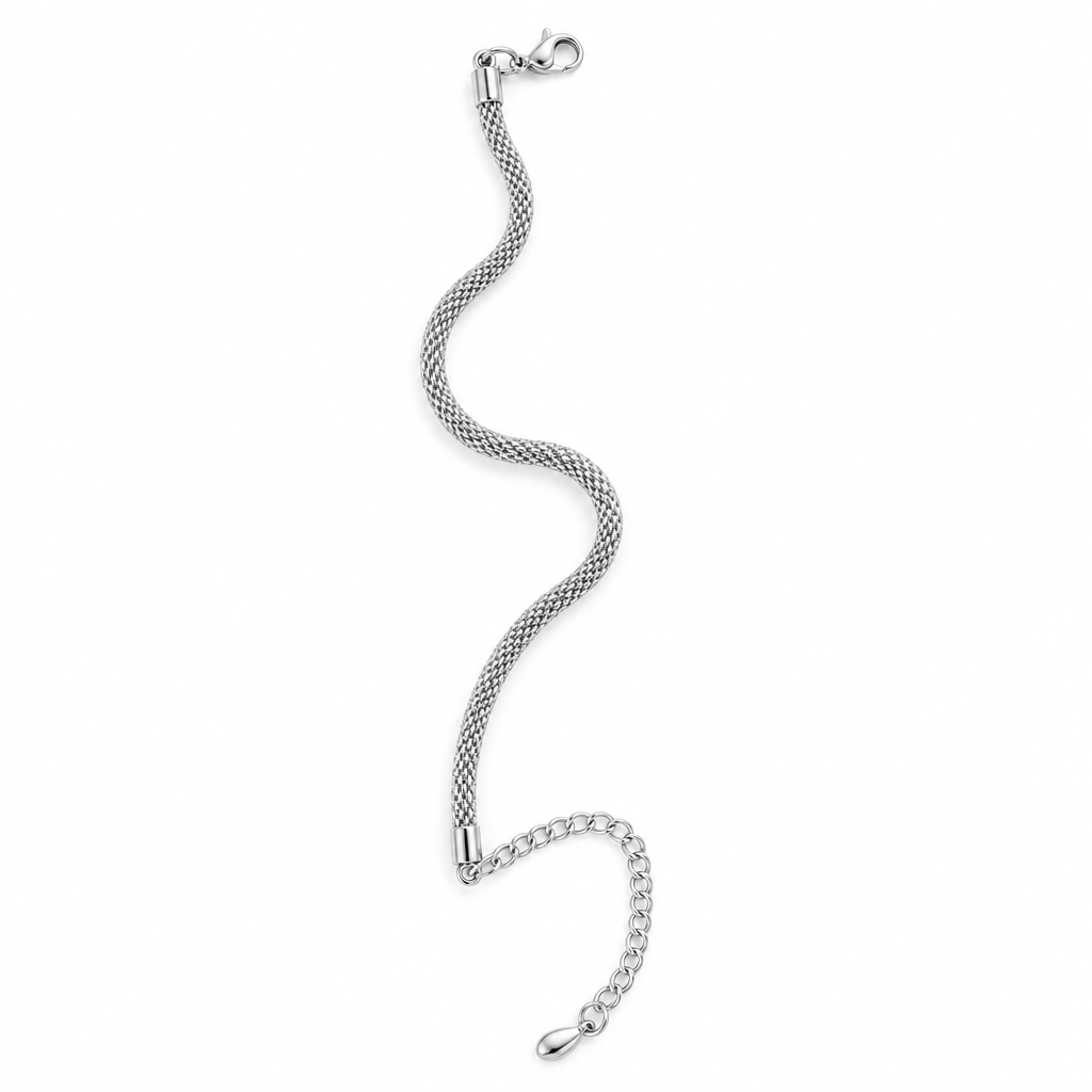argento - bracciale a maglia mesh
