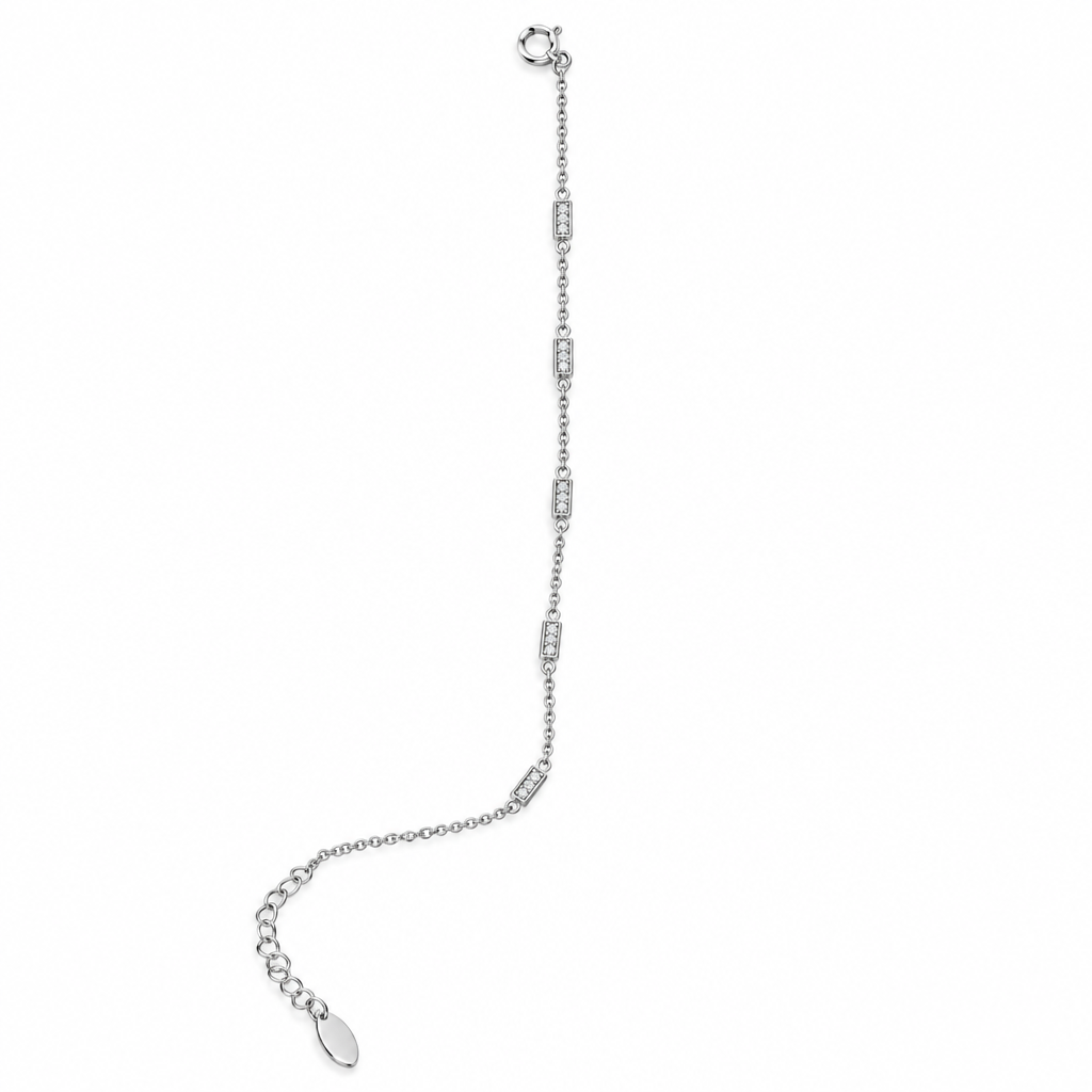 argento - catenina con strass