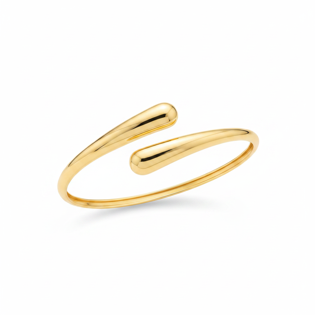 Bangle doppio filo goccia oro - floating sfondo bianco