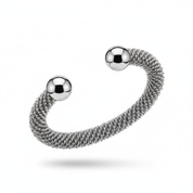 Bangle mesh sfera argento - floating sfondo bianco